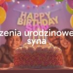 A happy birthday celebration for a son, colorful balloons, shiny birthday cake with candles, warm and loving family atmosphere, bright and cheerful lighting, realistic style.