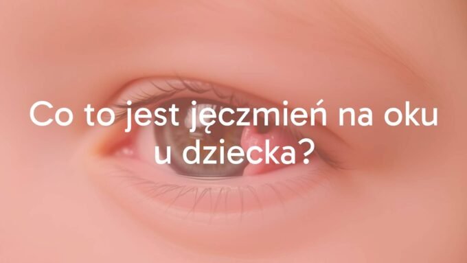 Close-up of a child's eye with a stye, red and swollen eyelid, realistic detail.