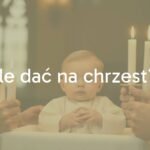 A baptism ceremony scene with a baby dressed in white, godparents holding candles, soft golden light, realistic and solemn atmosphere.