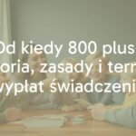 A happy family with children receiving money, cash in hand, 800 plus program, Poland, modern setting, realistic style.