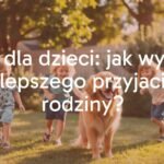 A happy family with a friendly golden retriever in a sunny backyard, children playing with the dog, warm and joyful atmosphere, realistic.