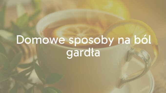 Close-up of a steaming cup of herbal tea with honey and lemon slices, soothing sore throat remedies, warm and cozy lighting, realistic.