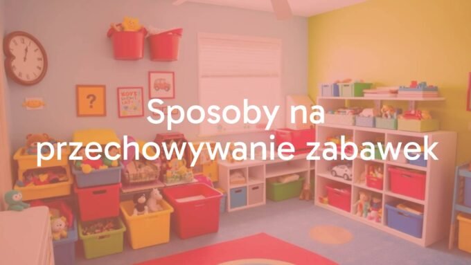 Colorful children's room with neatly organized toys in bins and shelves, bright and cheerful atmosphere, playful and tidy.