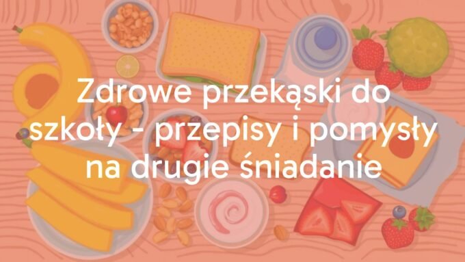 A colorful arrangement of healthy school snacks, including fresh fruits, nuts, sandwiches, and yogurt, on a wooden table, bright and inviting, illustrative style.