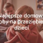 A cozy home setting with a young child wrapped in a warm blanket, enjoying a natural remedy like onion syrup or linden tea, with a concerned parent nearby, soft lighting, realistic.