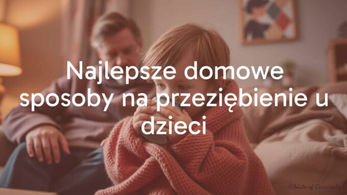 A cozy home setting with a young child wrapped in a warm blanket, enjoying a natural remedy like onion syrup or linden tea, with a concerned parent nearby, soft lighting, realistic.